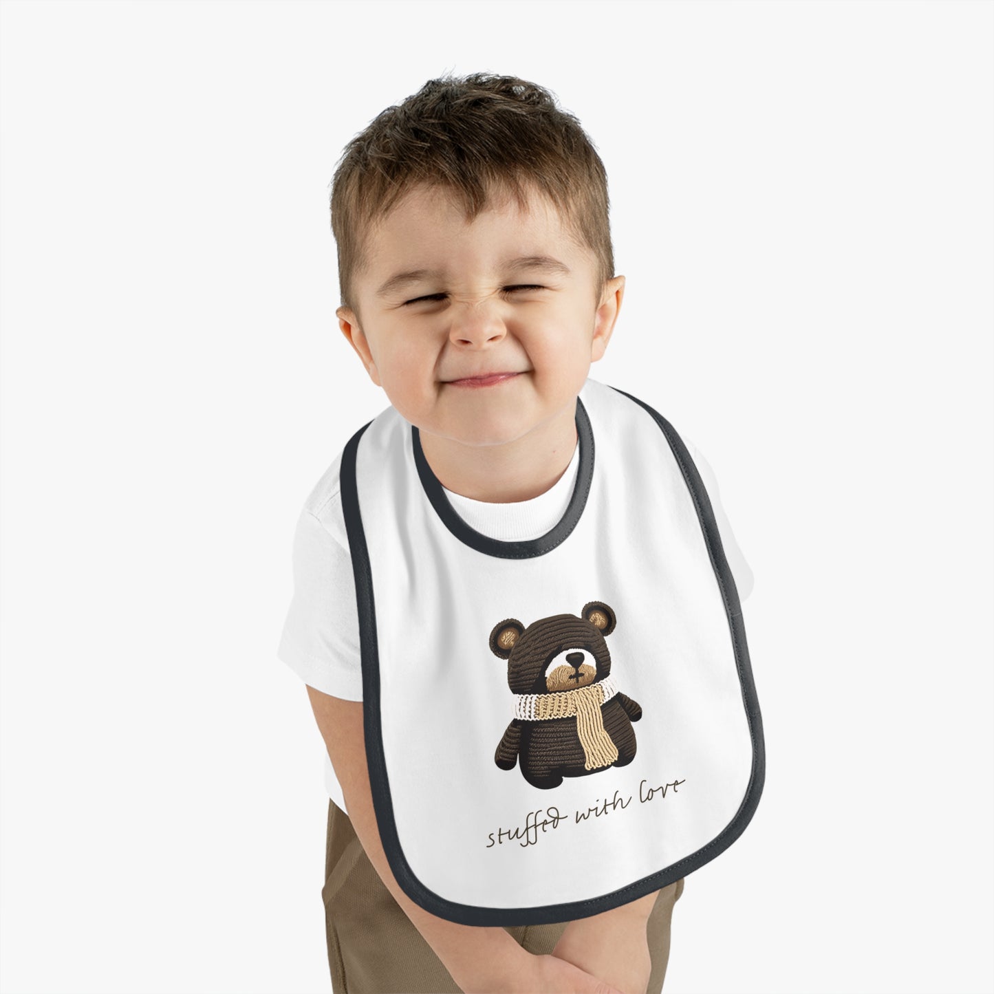 Snuggle Buddies Bib Collection: Adorable Designs for Messy Moments_Baby Contrast Trim Jersey Bib