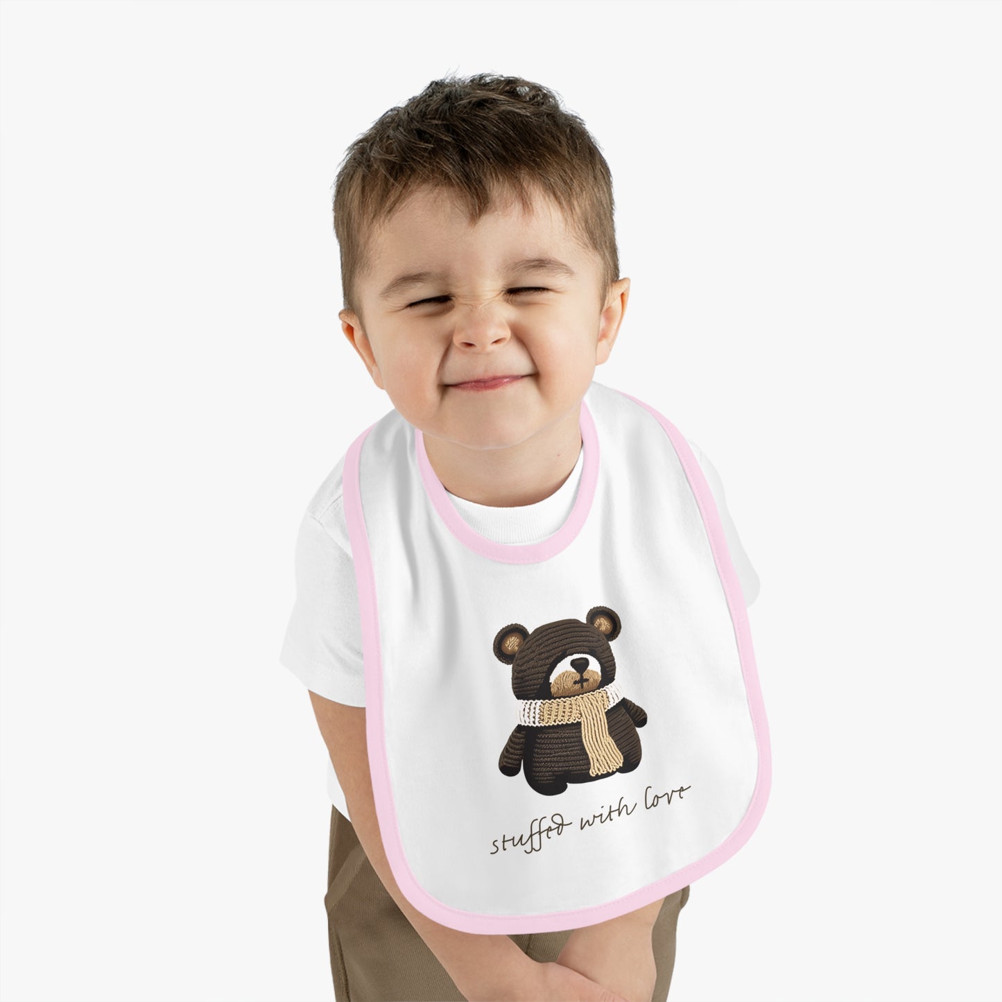 Snuggle Buddies Bib Collection: Adorable Designs for Messy Moments_Baby Contrast Trim Jersey Bib