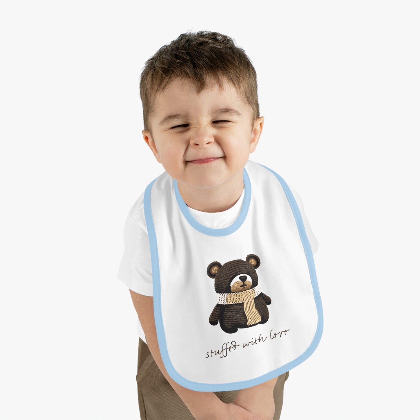 Snuggle Buddies Bib Collection: Adorable Designs for Messy Moments_Baby Contrast Trim Jersey Bib