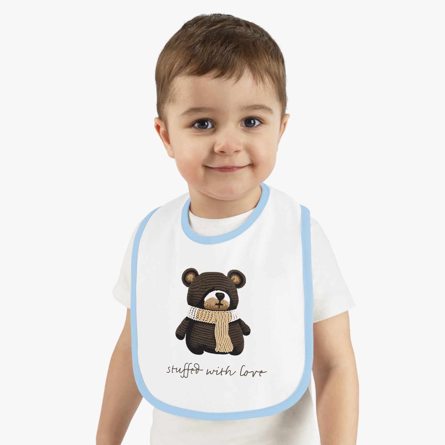 Snuggle Buddies Bib Collection: Adorable Designs for Messy Moments_Baby Contrast Trim Jersey Bib