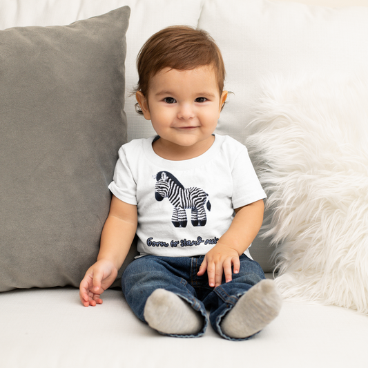 Born to Stand Out: Zebra Print Kids T-Shirt – Unleash Their Unique Style!